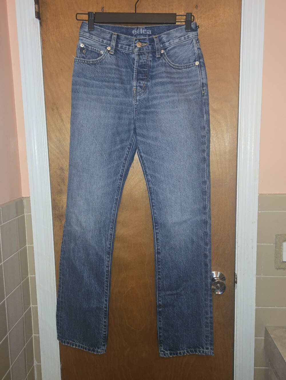 NWT Etica The Paris Jean In Fairhaven Classic Blue Straight Leg & High RiseJeans